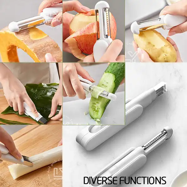 Electric Fruit Vegetable Peeler, Handheld Potato Peeler Pro Set, Kitchen  Peeler Slicer with 3 Interchangeable Blades for Apple Potato Carrot Cucumber