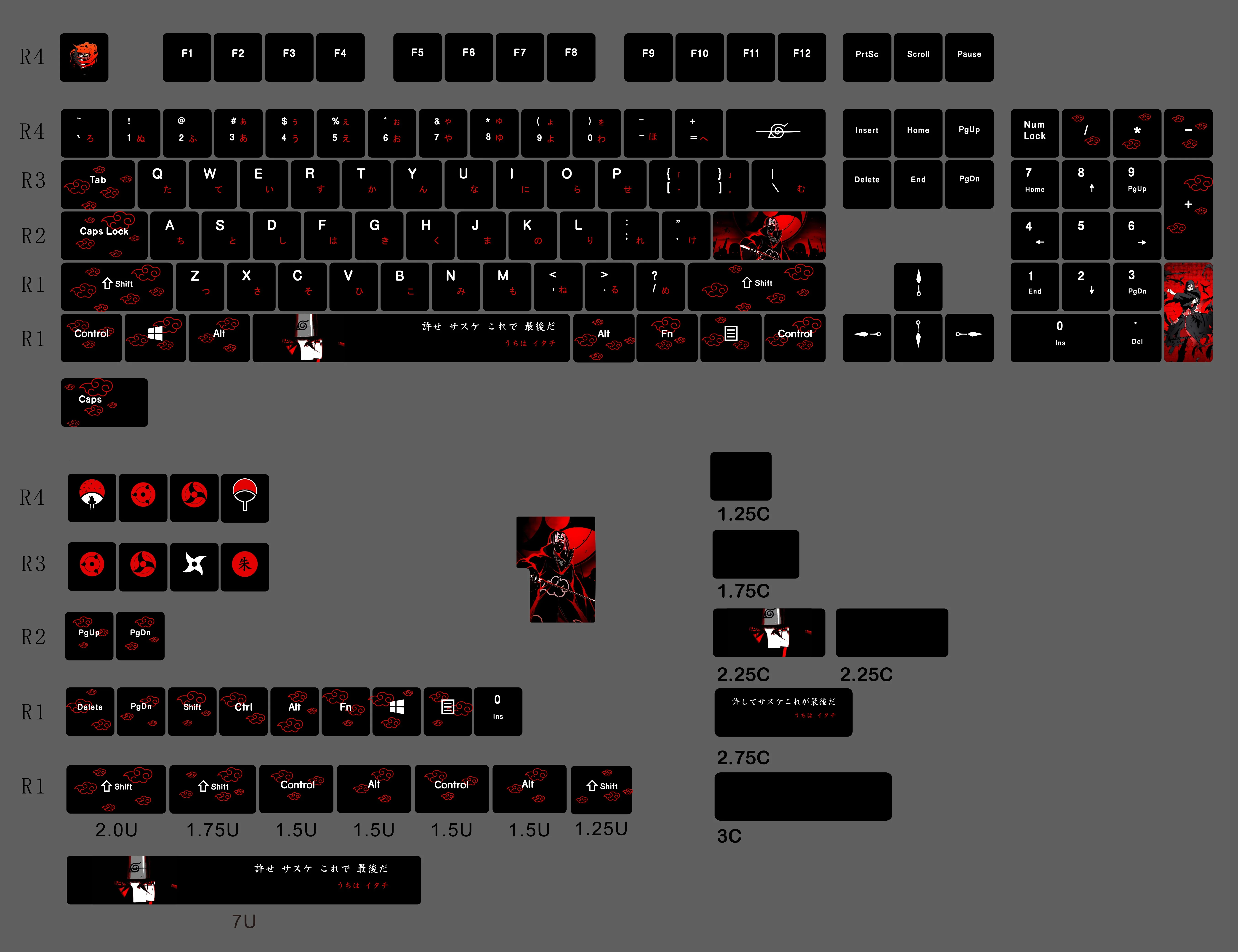 XVX Anime Keycaps Yuki Aim Keycaps PBT Dye-Sublimation Double Shot