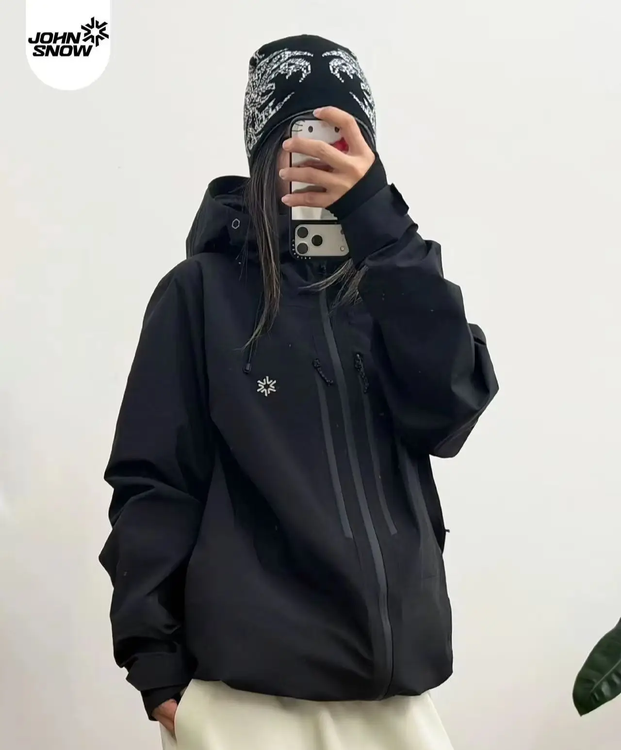 2026 존 스노우 하드 쉘 스키 재킷, 유니섹스, 방수, 방풍, 완전 테이프 처리된 솔기, 도파민 컬러