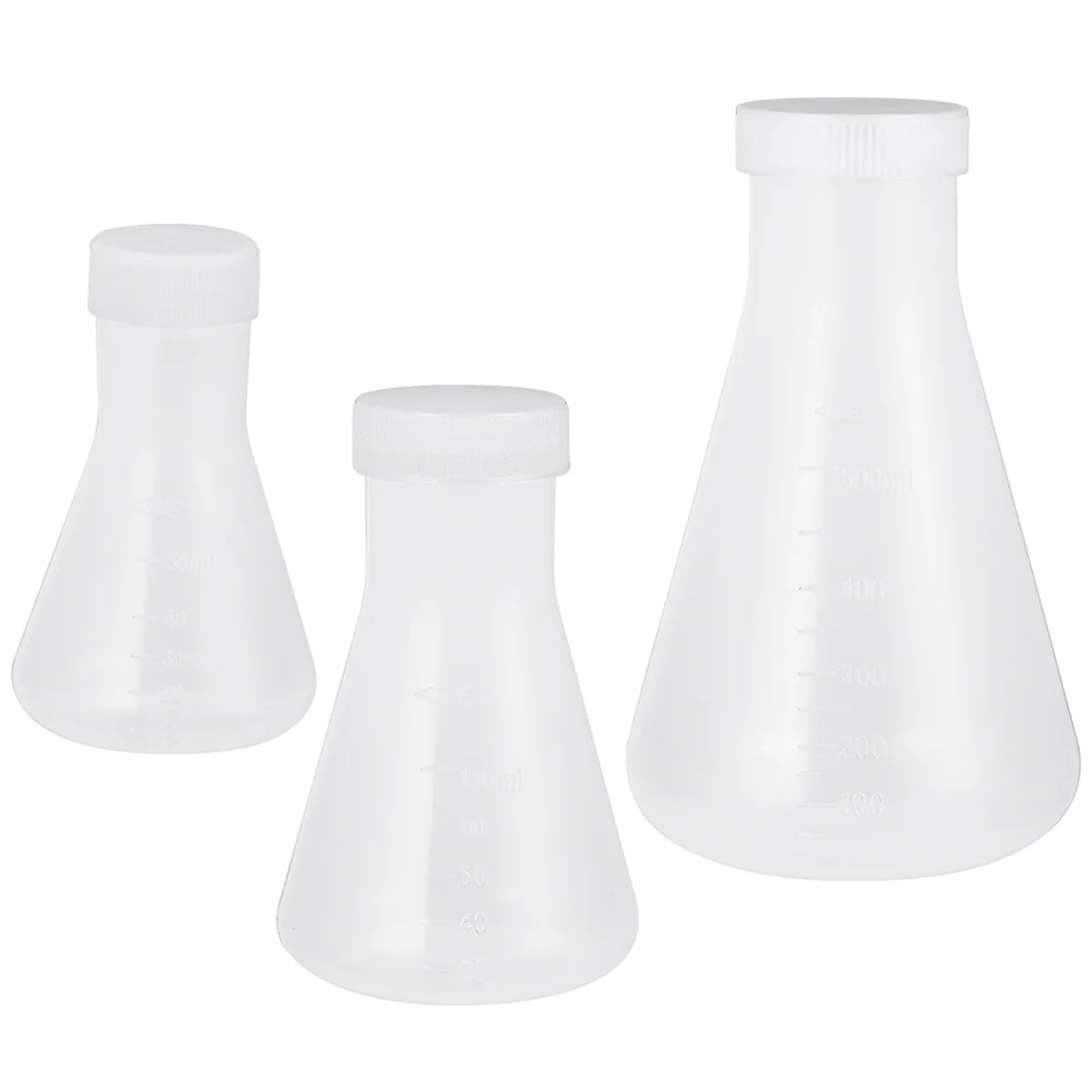 

Conical Flask 3Pcs Conical Flasks with Screw Caps Visible Measuring Cups for Laboratory Students Experiment Chemistry ( +