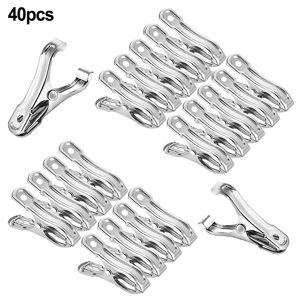 

40 PCS Garden Clips Greenhouse Stainless Steel Greenhuose Clips For Fasten Plant Netting Films Garden Supplies