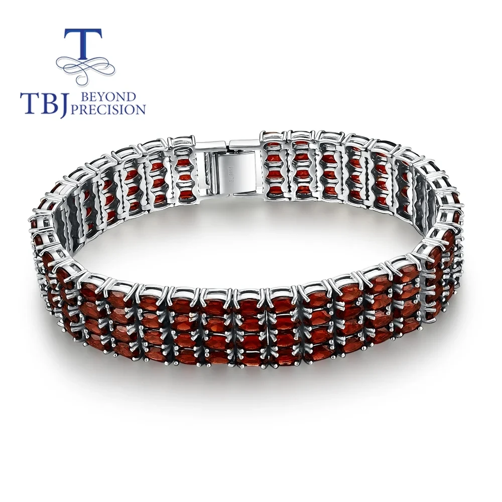 New natural Red garnet light luxury design bracelet 925 sterling silver fashion party engagement anniversary gift for women