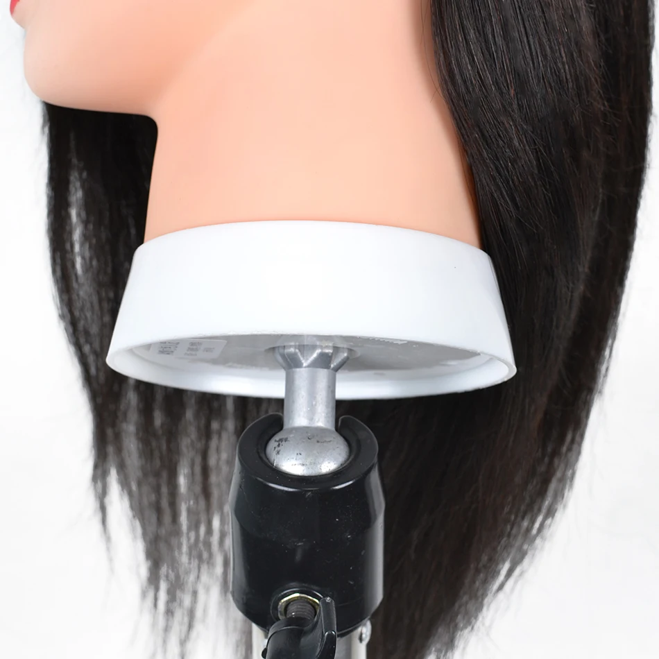 Long Hair Mannequin Head with Human Hair Hairdresser Practice Training Head Cosmetology Manikin Doll And Wig Stand Tripod