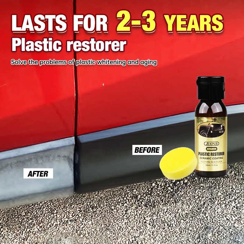 Car Plastic Trim Restorer Ceramic Coating 2-3 Years Protect Long-Lasting Repair Whitening Back To Black Plastic Rubber Coat Care