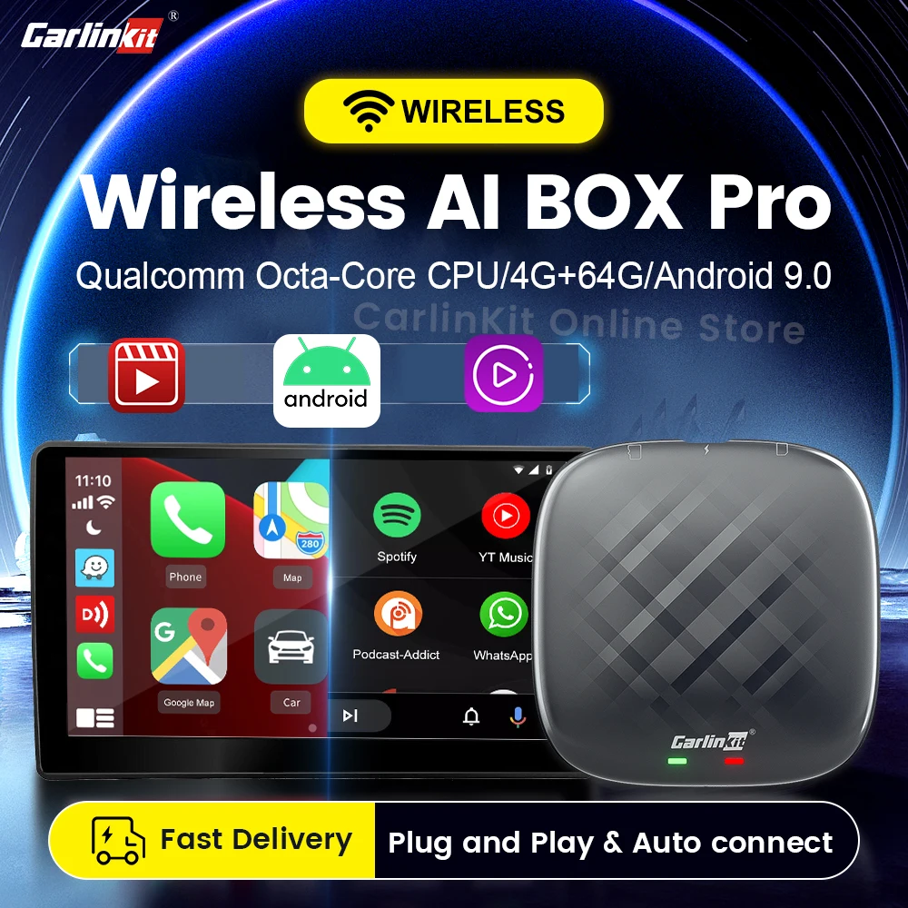 Carlinkit Tv box Android Auto Wireless CarPlay for Netflix YouTube Audi