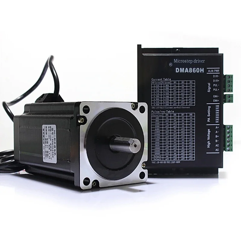 스테퍼 모터(86BYG250H, 12NM) + Nema 57, 86, 23, 34 스테퍼 모터용 팬 냉각 기능이 있는 DMA860H 드라이버