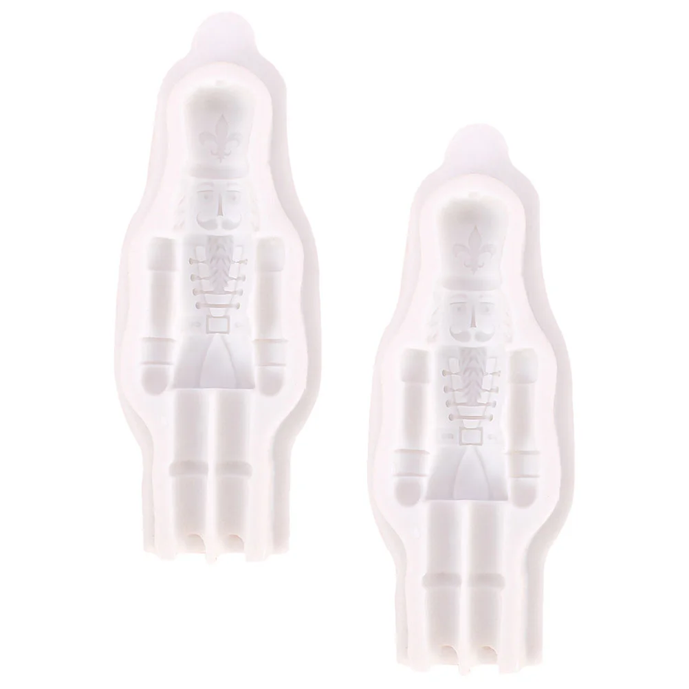 

2 Pcs Nutcracker Plastic Mold Chocolate Molds DIY Baking Xmas Cookie Silicone Vintage Pastry
