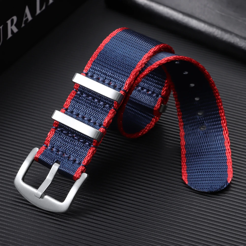 Nylon Canvas Watch Strap Bracelet - Military Sport Style, Unisex Replacement Watch Band (20mm/22mm)