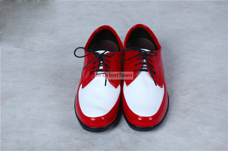 Hip Hop Breaking Ruby Blue White Mirror Surface Leather Shoes Classic Popping Locking Chunk Shoes Red and White Mirror Shoe 4