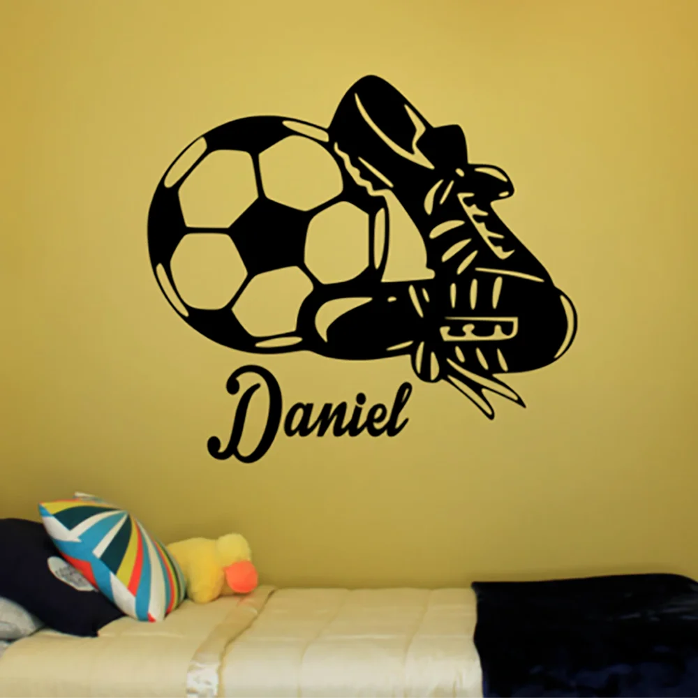 Wall stickers Boys' Room Bar Background Wall Vinyl Football Theme Personalize Your Name Color Choices Wall Vinyl Decal G-70