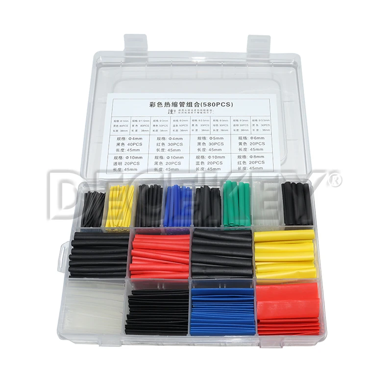 Kit 580pcs Gaine Thermorétractable 2:1 pour Fil Électrique - Outils Modélisme