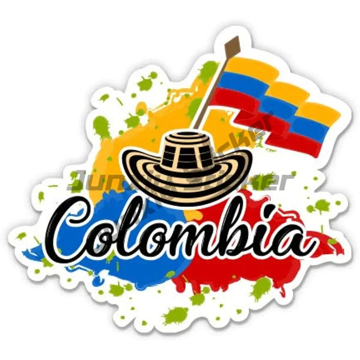 Made in Colombia Flag Color Decal Sticker Car Vinyl no bkgrd