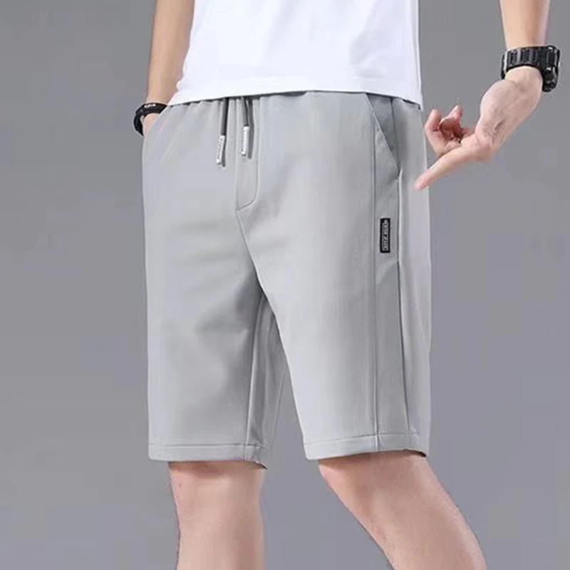 Men's Sports Shorts Solid Color Straight Pattern Loose Type Summer