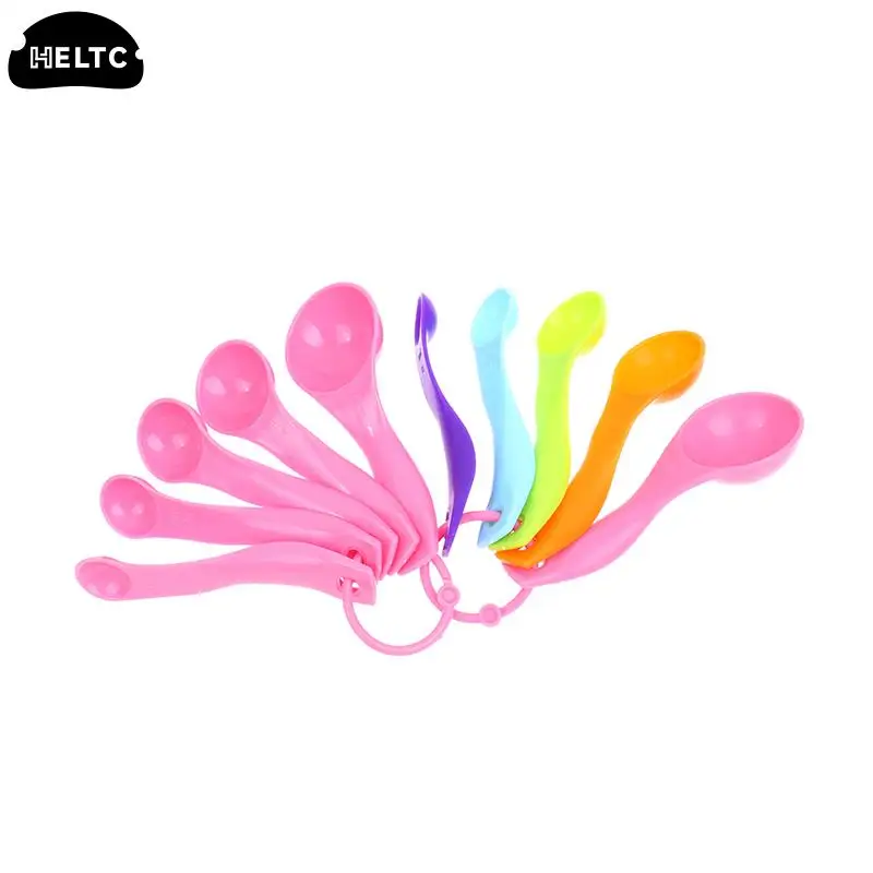 1/5PC Home Measuring Spoon Set Double Scale Measuring Spoon Ml/g Cake Baking Flour Cups Pink Plastic