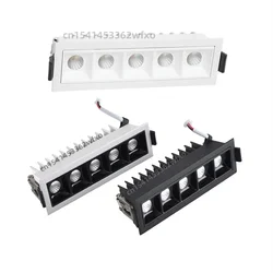Dimmable LED Downlight Ceiling Light - Indoor Grille COB Spotlight (White and black)