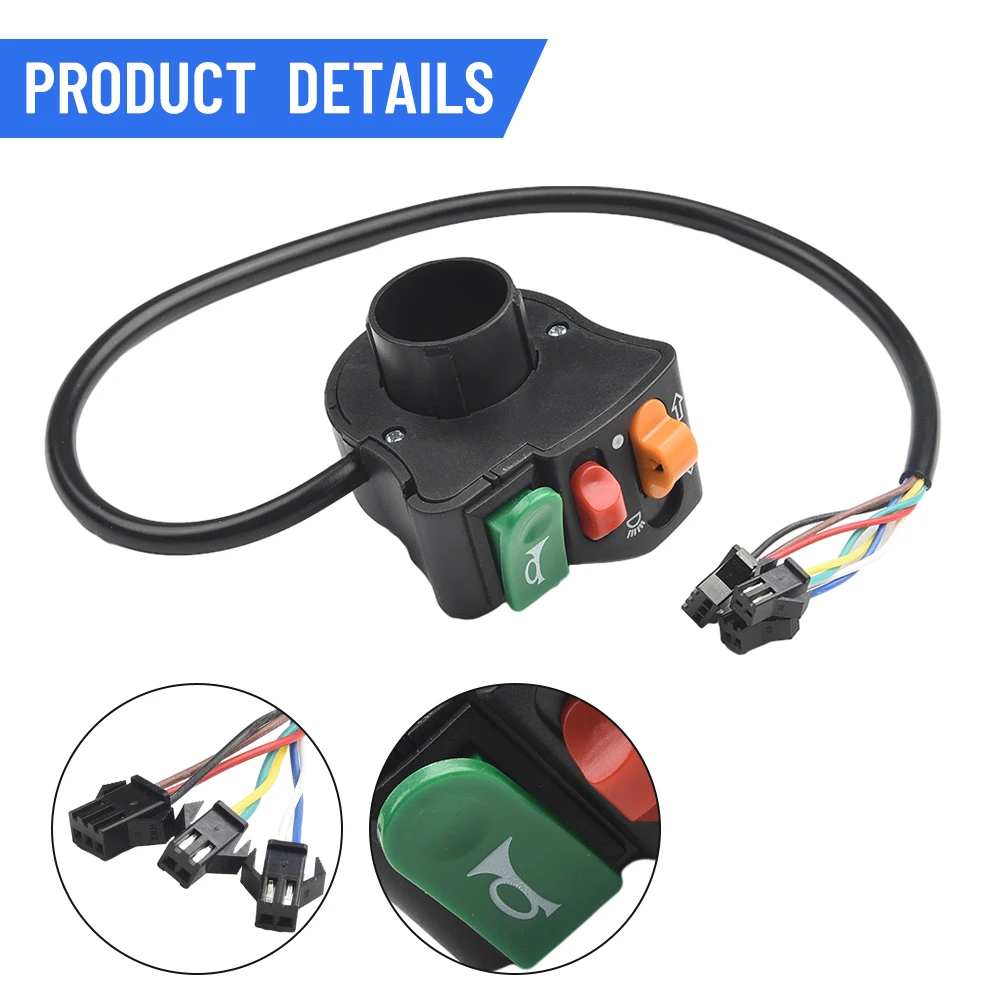 

1x DC 12V 3 In 1 Headlights/Turn Signal Lights/Horn ON-OFF Switch PC & ABS Plastic Motorcycle Switches 22mm Diameter Handlebars