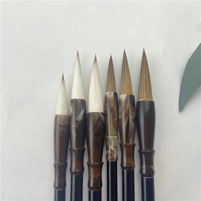 6 個木製書道ブラシペンセットさまざまなモデル中国絵画ブラシ
