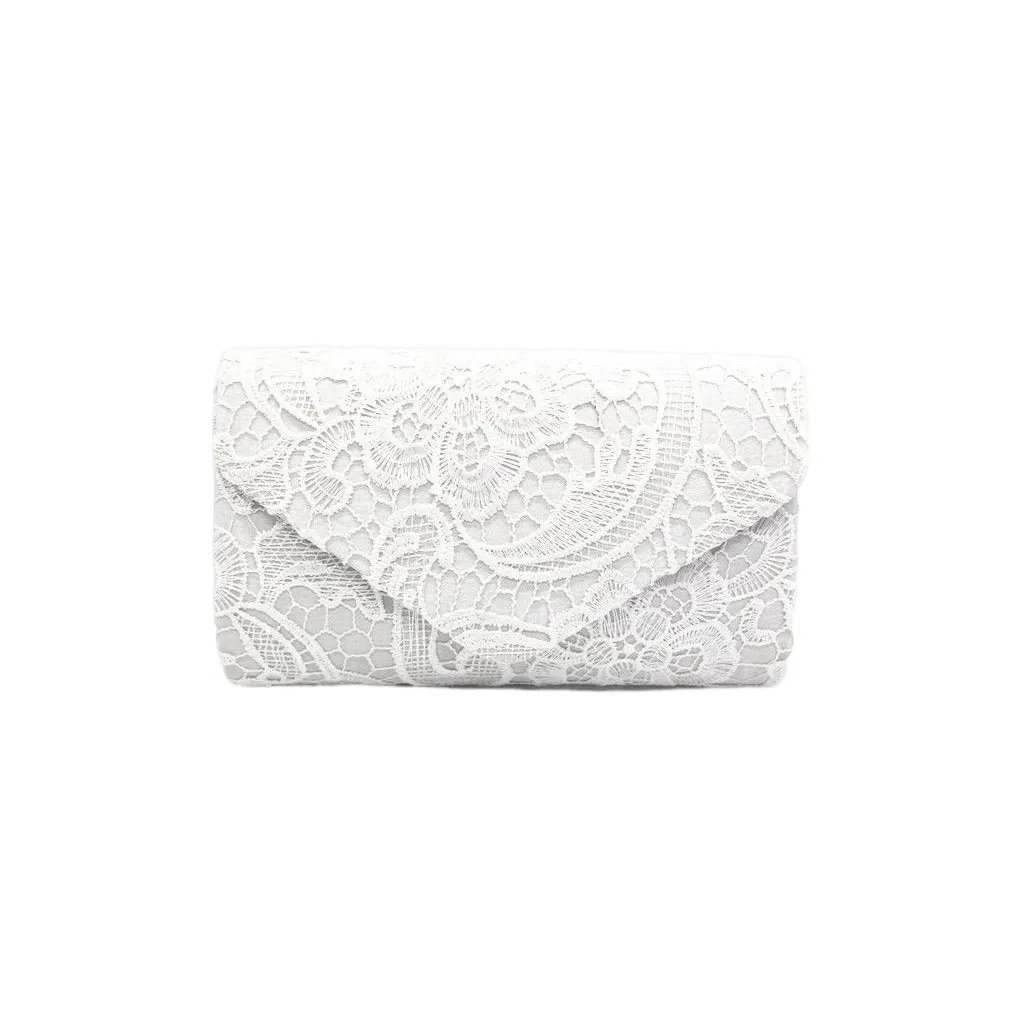 Lace Woman Shoulder Bag Portable Solid Color Stylish Fashionable Wedding Rectangular Ladies Envelope Pouch Clutches