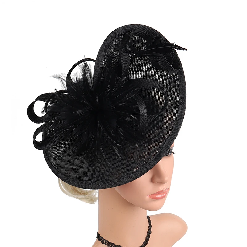 Tocado Para Mujer, Tocado Para Fiesta De Té, Tocados, Diadema, Sombreros De Boda, Plumas De Flores, Clip Para El Cabello, Amarillo