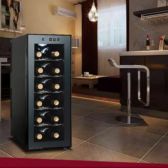 Glass Door Mini Red Wine Cooler 12 Bottle Wine Refrigerator