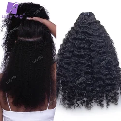Seamless Pu Clip In Human Hair Extensions 3B 3C Afro Kinky Curly Real Brazilian Remy Clip On Human Hair Bundles 100g 7Pcs Luffy