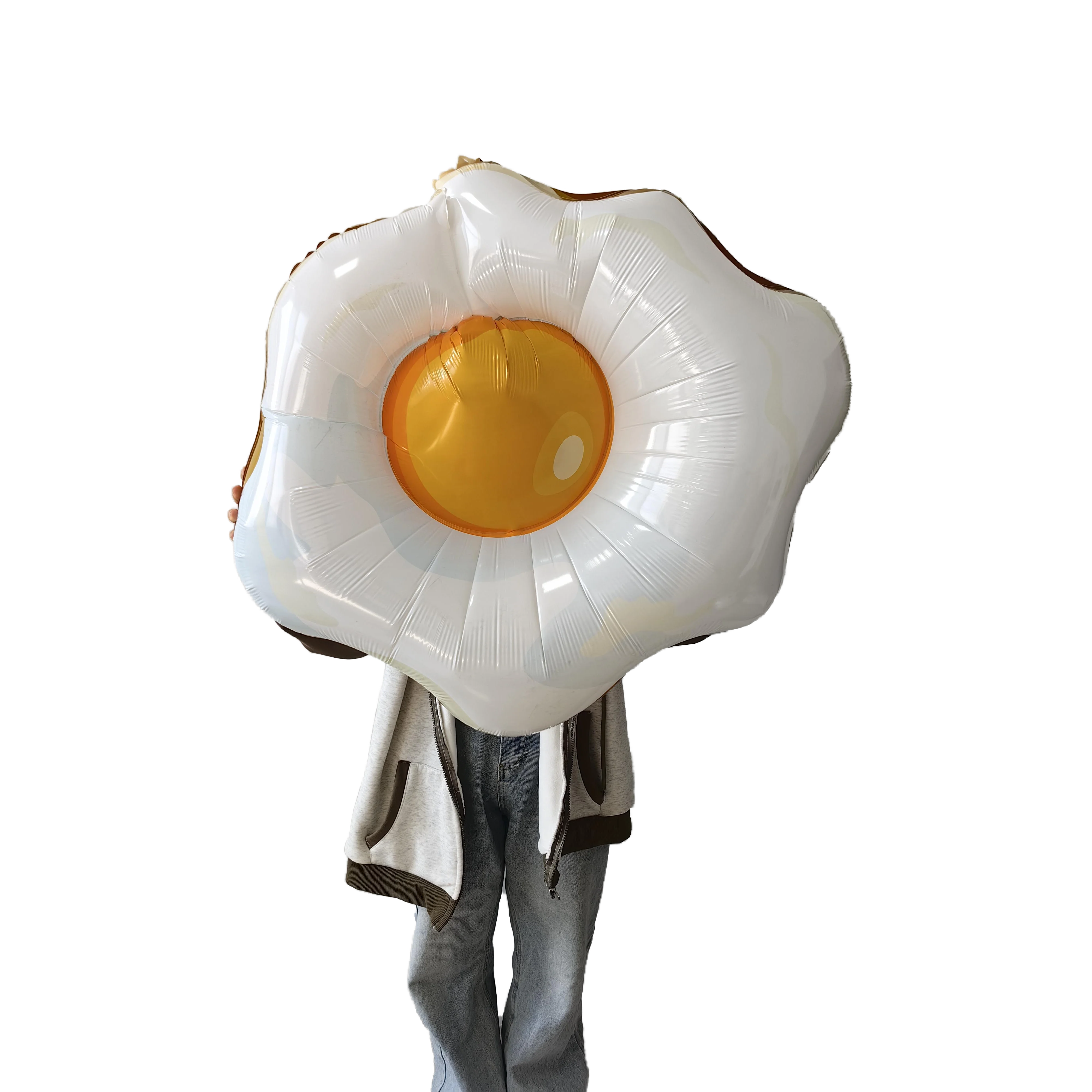 3 Pack Giant Fried Egg Balloons - 34x31 Inch Food Theme Party Decor For Breakfast & Brunch Parties