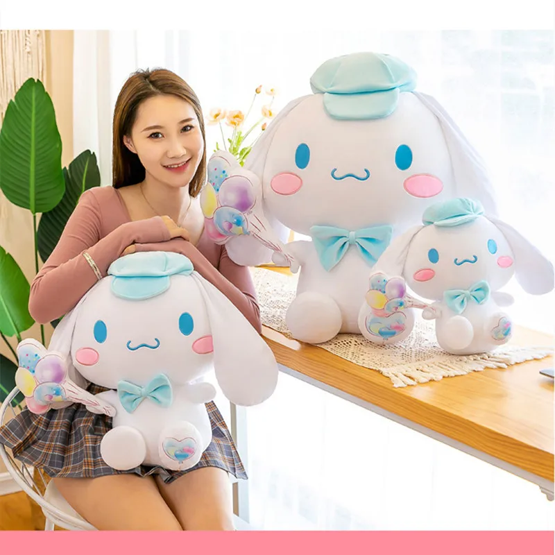 

Sanrio Kawaii Blue Hat Cinnamoroll Anime Dog Plush Toys Pillow Stuffed Animal Comfort Soft Birthday Xmas Gift Peluche Dolls Ki