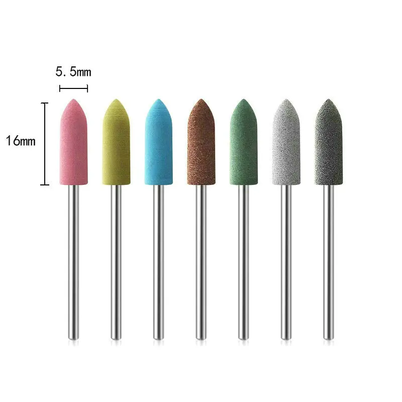 6-Piece Rubber Silicone Nail Drill Bit Set for Manicure and Polishing