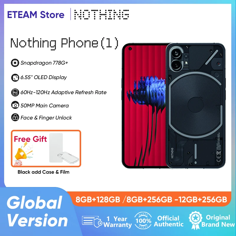 Original Nothing 1 Global Version 6.55” Flexible OLED 5G Snapdragon 778G+  50MP Dual Camera