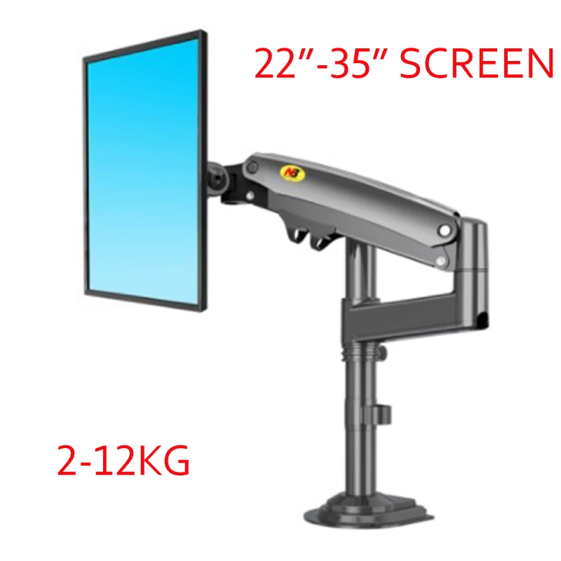 NB NEW H100 22-35" Gas SpringMonitor Holder Arm Full Motion LCD TV Mount 2-12kg ergonomica dual arm clamp bracket USB3