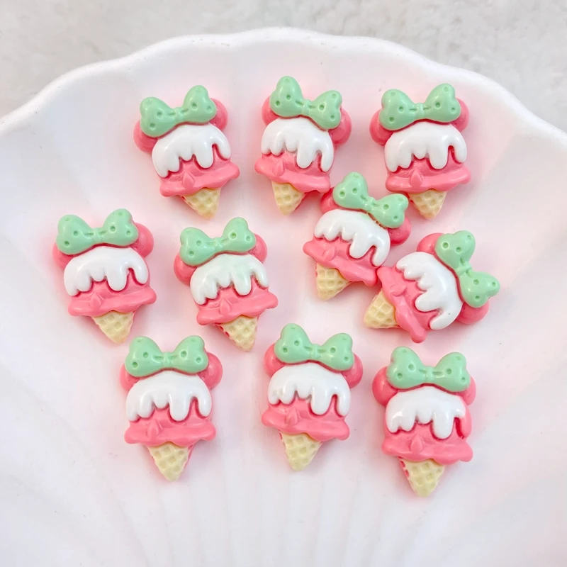 20 Stücke Neue Nette Cartoon Eis Serie Flache Rückseite Ornament Schmuck Bögen Zubehör Kostenloser Versand – Detail 4