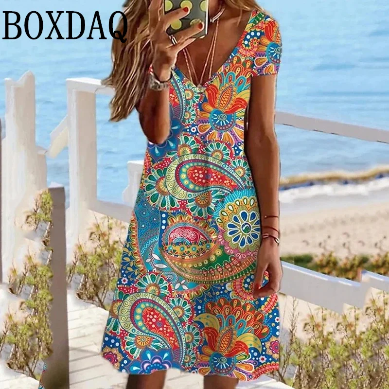 LUNE Vestido Con Estampado Floral De Manga Mariposa De Muslo Con