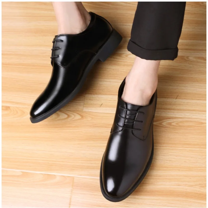 Men's Breathable Leather Shoes Black Soft Leather Soft Bottom Spring And Autumn Best Man Men's Business Formal Wear Casual Shoes