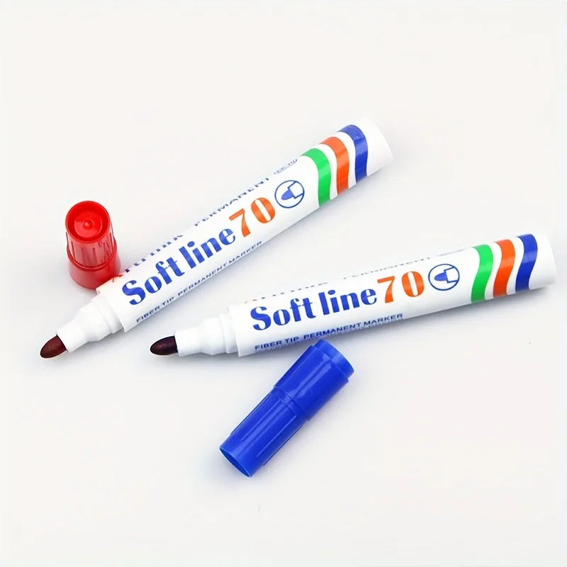 10pcs black erasable whiteboard pen, red blue easy to wipe large head pen, large capacity glass note whiteboard marker pen