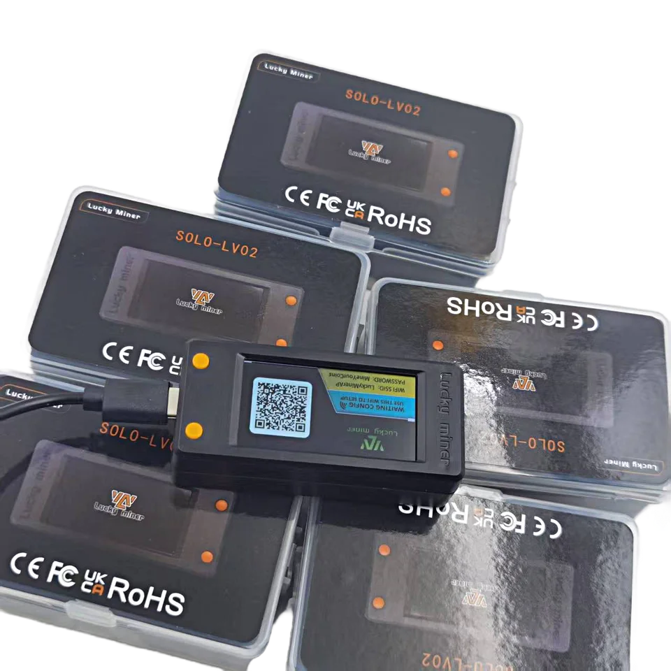 BTC Bitcoin Lucky Miner SOLO-LV02 Crypto Solo Lottery Nerdminer LCD Display  With Shell - AliExpress