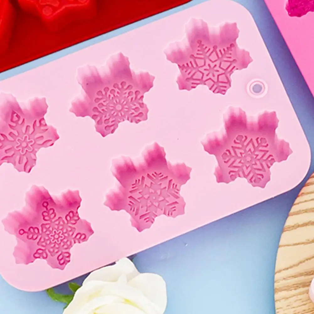 Candle Mold Delicate Durable DIY Mold Multi-use Easy Demould Snowflake Silicone Soap Candle for Oven