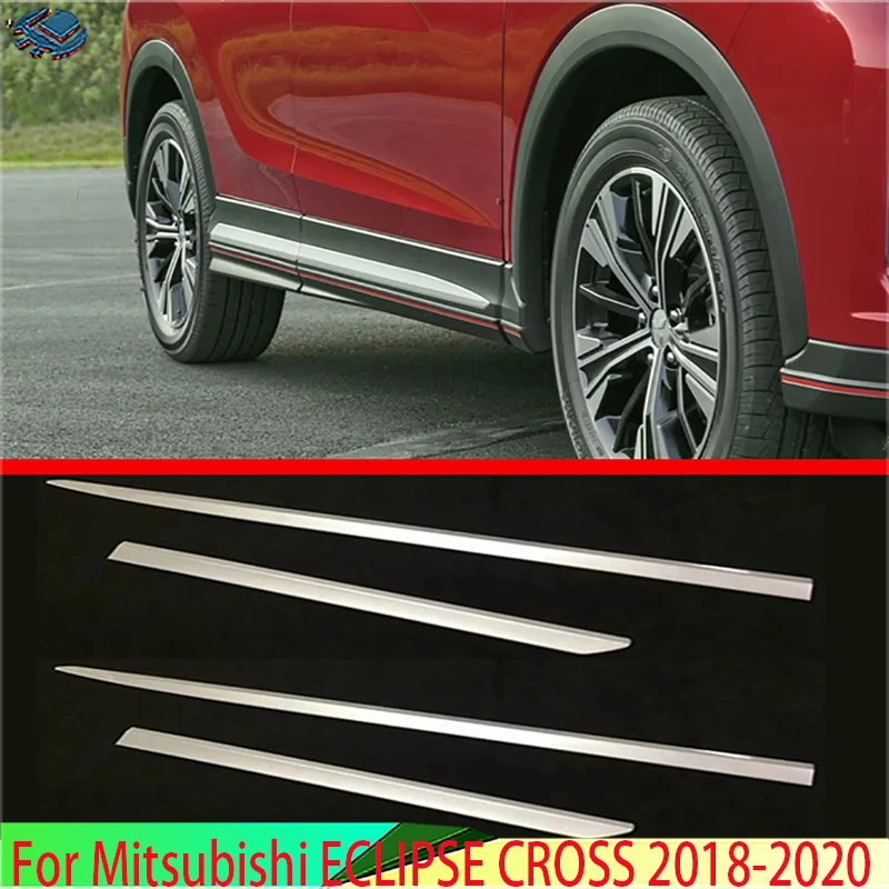 

For Mitsubishi ECLIPSE CROSS 2018-2020 ABS Chrome Side Door Line Garnish Body Trim Accent Molding Cover Bezel Styling Protector