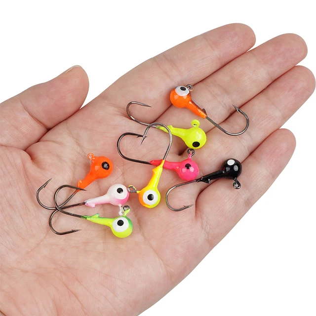 40Pcs Crank Jig Head Hook Round Ball Head Fishing Jigs Hook Bass Lures Crappie Jig Heads for Trout Walleye Saltwater Fishing Jig 5