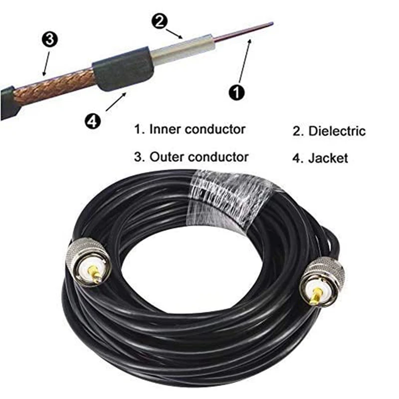 de 15m cabo coaxial pl259 cabo 50