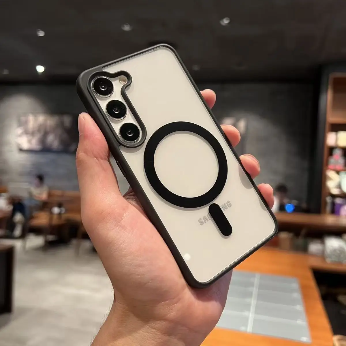 Frosted Frame Magnetic Magsafe Wireless Charging Acrylic Phone Case