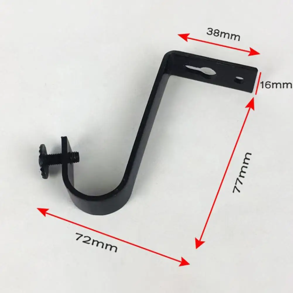 Strong Drapes Pole Bracket Adjustable Curtain Pole Holder with Mounting Screws Iron Ceiling Curtain Rod Bracket Household Supply