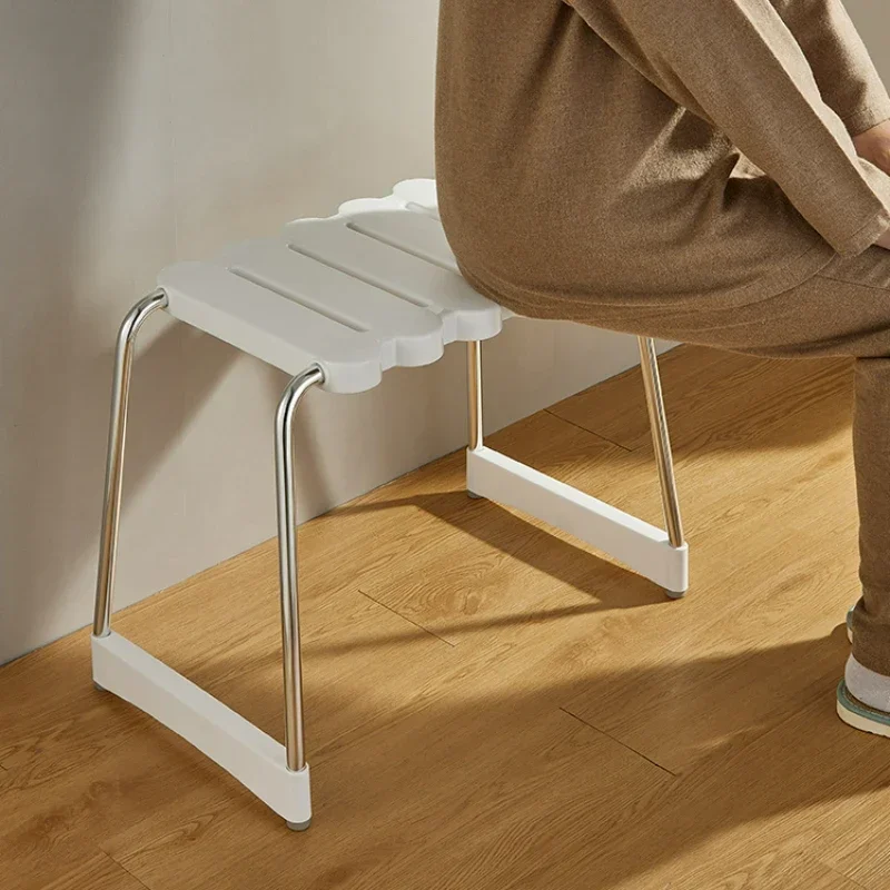 Anti-Slip Bathroom Chair, Lightweight Shower Stool, Comfortable Sitting Seat, Disabled Bath Aid for Elderly, Safety Seat