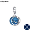 New Blue 925 Sterling Silver Zodiac Constellation Pendant Charm DIY Dangle Bead Fit Original Pendant Bracelet Charm Jewelry Gift 4