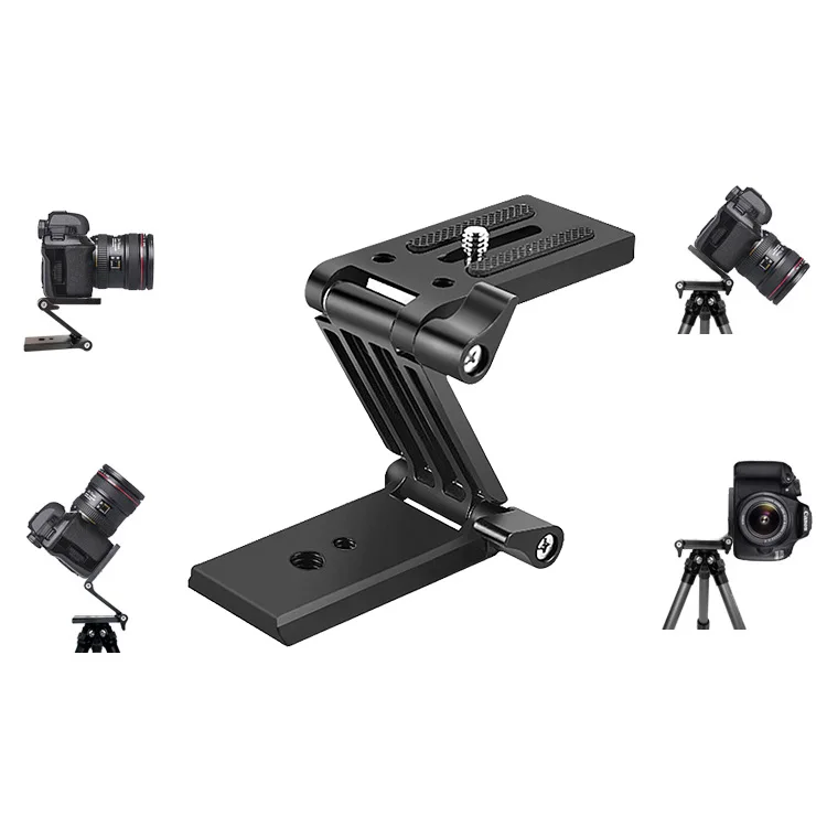 Z-Flex Tilt Stativkopf Aluminium Ganzmetall Flexible klappbare Z-Pfanne mit 1/4" und 3/8" Schrauben für Canon Nikon Sony DSRL Slider – Detail 2