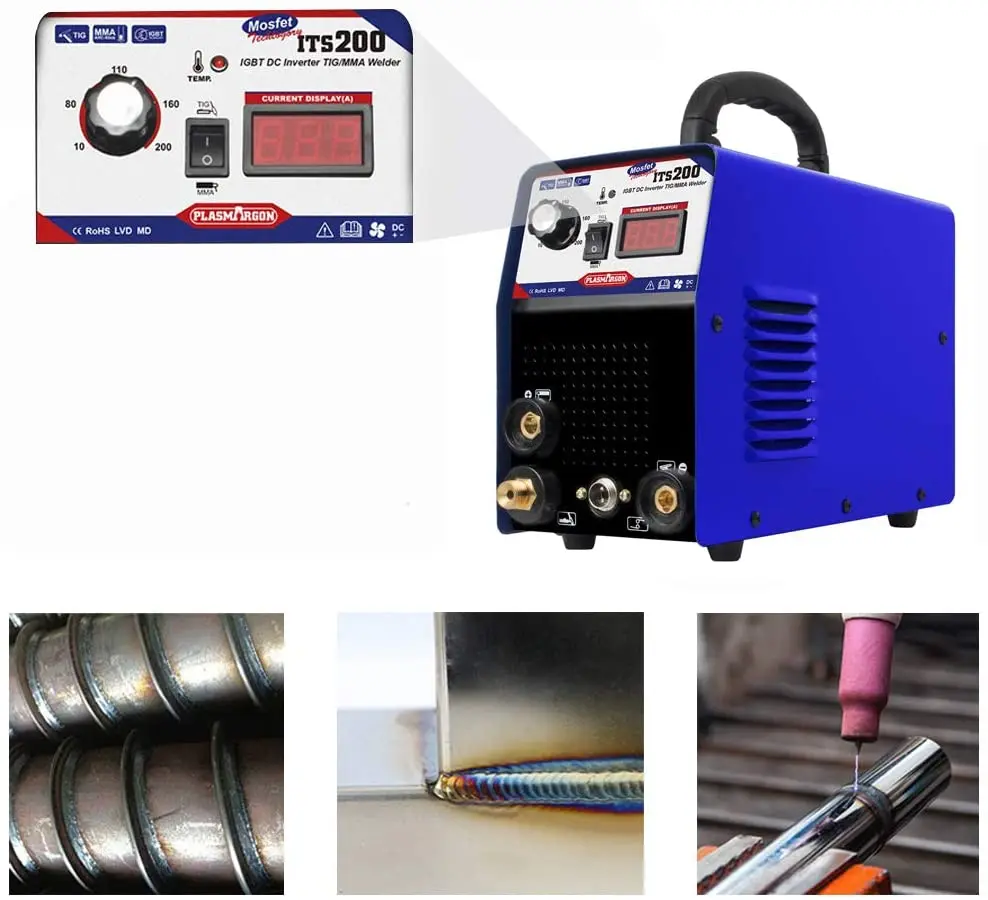 Plasmargon Welding machine Tig200A tig welding machines argon arc welding DC inverter  Tungsten Rod welding machine 110v 220v 3