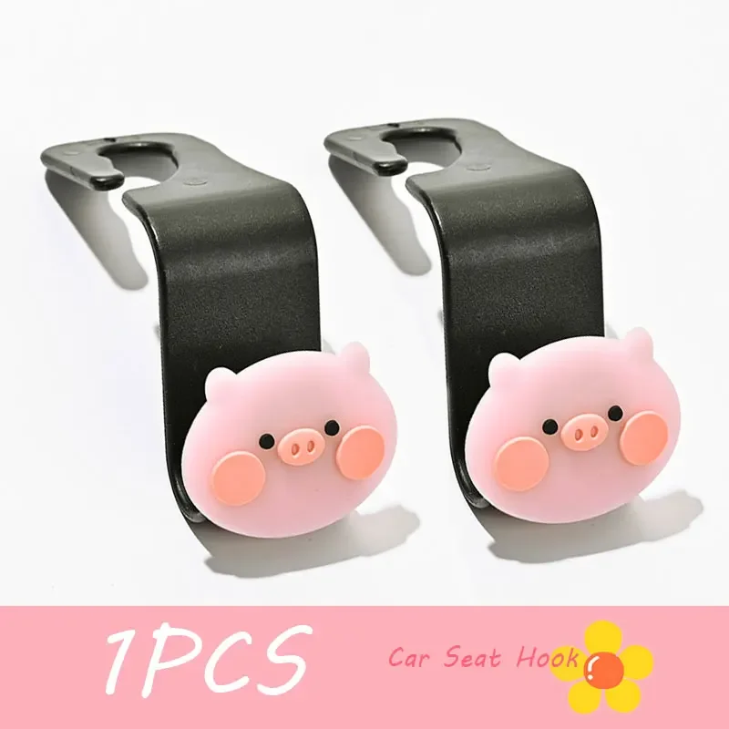 2Pcs Cartoon Creative Auto Seat Headrest Hook Storage Hanger Car Vehicle Back Seat Organizer Holder Car Interior Accessories