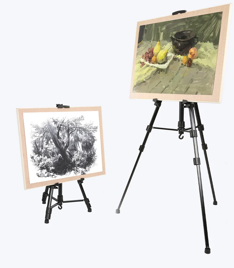 Portable Adjustable Metal Sketch Easel Painting Stand Foldable Aluminum Travel Rack With Brush Tray Display Frame Art Supplies