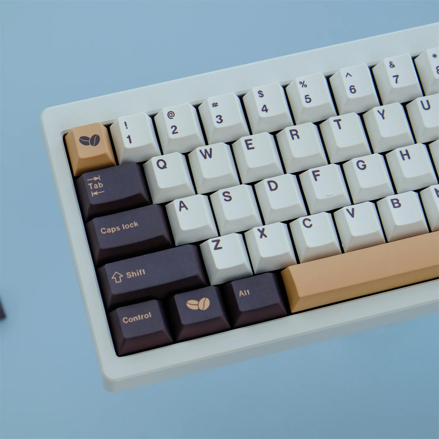 Gmk Cafe Keycaps Grupo Pbt Sublimação de Corante Perfil Cereja Keycap para Keychron q1 q2 Anne Gh60 Gk64 Poker Ikbc 129 Chaves - Imagem 2