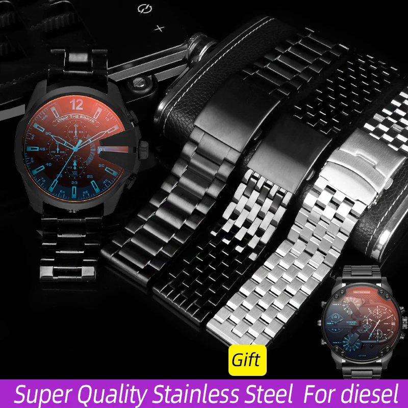

Super Quality Stainless Steel Men's Watch Band For diesel DZ4316 DZ7395 DZ7305 DZ7401 DZ4476 Series 24MM 26MM 28MM 30MM
