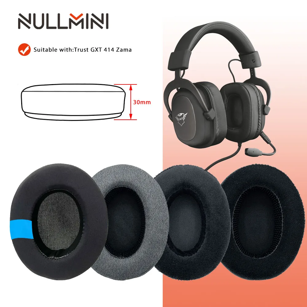 NullMini Replacement Earpads for Trust GXT 414 ZAMAK Headphones